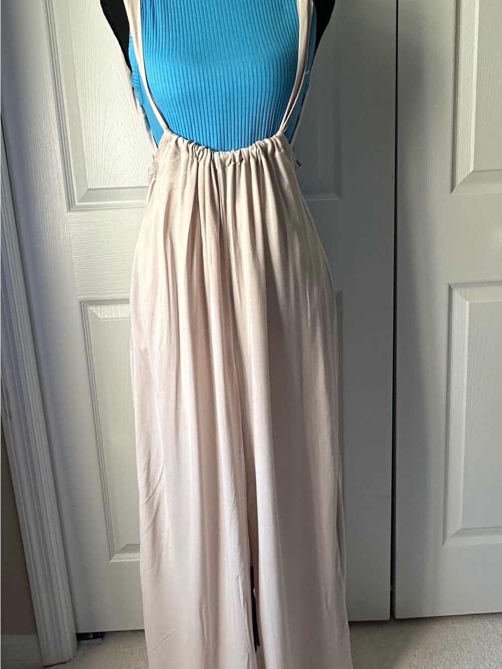 NWOT Zenana Cream Wide Leg Overalls with Adjustable Straps - Tank top included!!